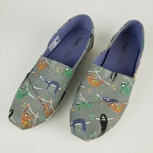 Toms Gray Sloth Print Flats